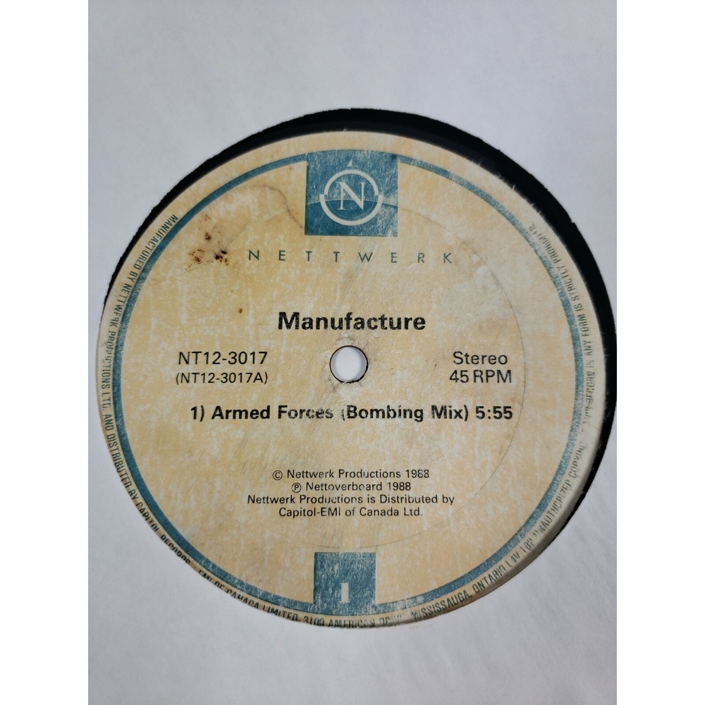 Manufacture – Armed ForcesVinyl 12" Record Only Generic Sleeve VG+/VG+